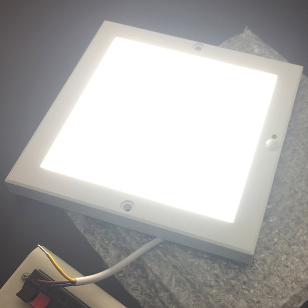 18mm THK Quadrate 22cmx22cm PIR LED Ultrathin Ceiling Panel Light Motion Detection & Light Sensor Surface Mounted Panel