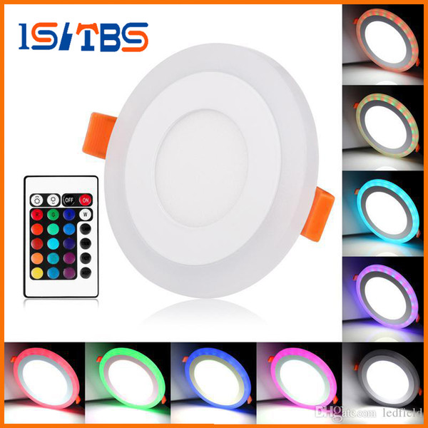 LED Panel Lights 3/6/12/18W Round Concealed Dual Color LED Panel Light Cool White Lamp Acrylic Downlight AC 110 220V