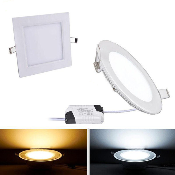 Dimmable 3W 9W 12W 15W 18W 21W CREE Led Recessed Downlights Lamp Warm Natural Cool White Super-Thin Led Panel Lights Round Square