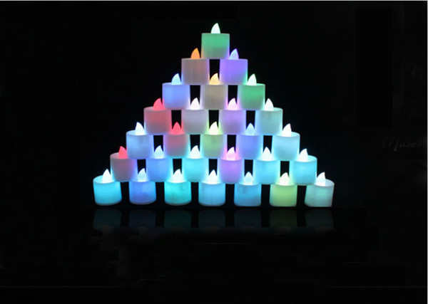 Xmas Christmas Decorative LED Candles Night Light Battery Powered Changeable Red Yellow Blue Green White for Party Wedding Romantic Bulb