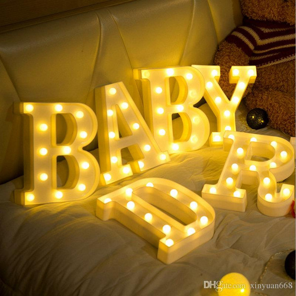 Twenty-six Letter Warm Light LED Night Light Ceiling Sign Letter Light Birthday Wedding Party Bedroom Wall Hanging Home Decoration