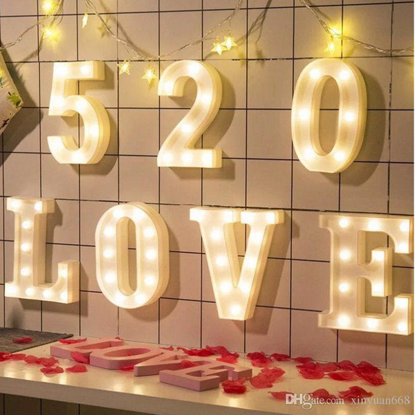 0-9 Digital Warm Light LED Night Light Ceiling Sign Letter Light Birthday Wedding Party Bedroom Wall Hanging Home Decoration