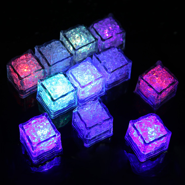 LED Ice Cubes Lights Mini Romantic Luminous Cube LED Artificial Ice Cube Flash Light Wedding Christmas Party Decoration lamp