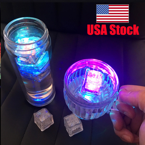 Aoto colors Mini Romantic Luminous Cube LED Artificial Ice Cube Flash LED Light Wedding Christmas Decoration Party Usa Stock Free Ship