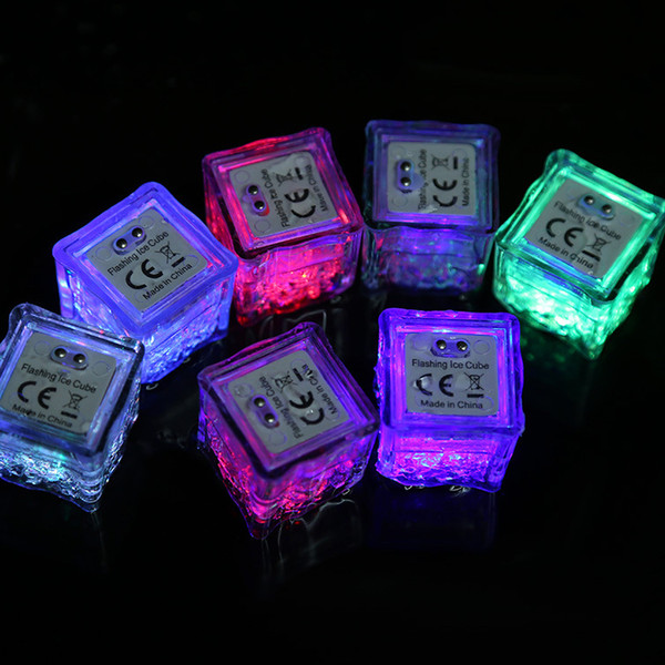 Led party lights Lite cubes Multicolor Light up LED Blinking Ice Cubes Liquid active sensor Night Lights for Party Xmas