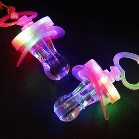 Light Pacifier shape LED Whistle toy Rave Party Glowing Flashing Lanyard nipples toys kids led toy Party gift pub props DHL