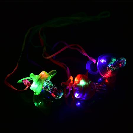 LED Whistle toy Light Pacifier Rave Party Glowing Flashing Lanyard Blinking flash nipples kids led toy Party gift pub props