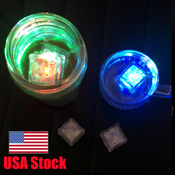 RGB flash led cube lights Ice Cubes lights Flash Liquid Sensor Water Submersible LED Bar Light Up for Club Wedding Party