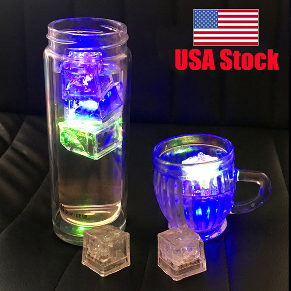 LED Ice Cubes Lights Party Night light Slow Flashing led lamp Crystal Cube Wedding Holiday light usa stock