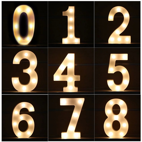 LED Letter Light White Plastic 26 Letter Alphabet 2 AA Battery Lamp For Birthday Holiday Decoration Maison crestech