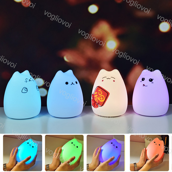 Night Lights Animal Silica Gel ABS 1200MA Battery USB Rechargeable For Kids 7Color Changing Mode & Dimming Function with Touch Sensor EUB