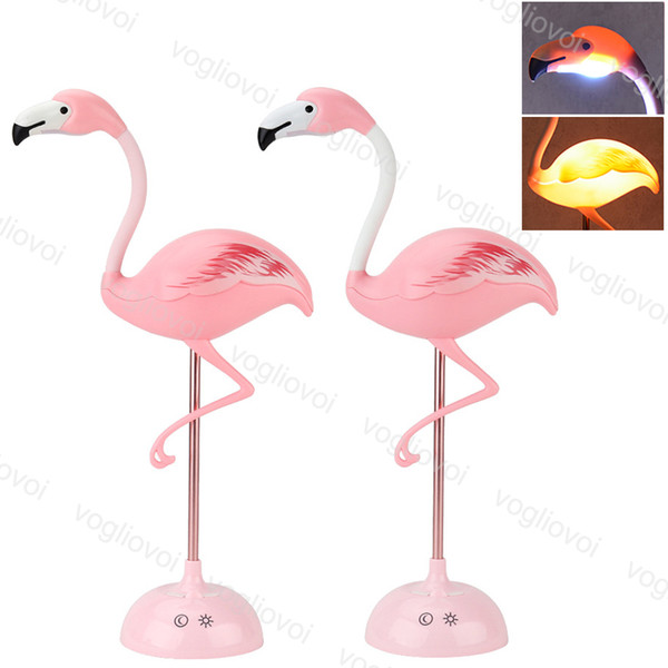 Night Light LED Flamingo Touch Reading Table Lamp for Children USB Charging Living Room Bedroom Decorative Light Lighting EUB