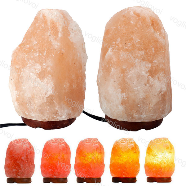 Night Lights Table Lamps Crystal Himalayan Wall Salt Light Natural Salt Rock Air Purifyer (1-3kg) Warm White Light with Handcrafted DHL