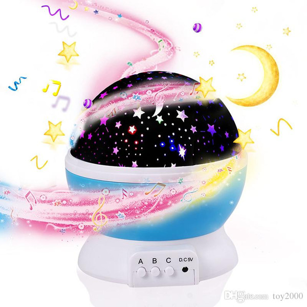 3D Night Child projector music Night Light Projector Spin Starry Star Master Children Kids Baby Sleep Romantic Led USB Projection Lamp