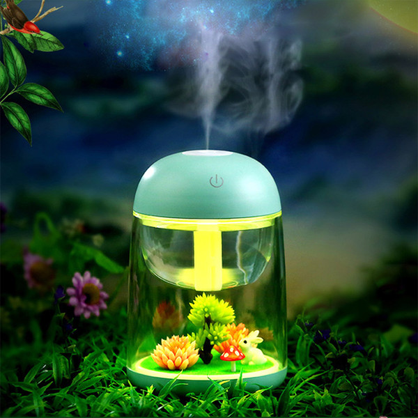 BRELONG Micro-landscape aromatherapy humidifier Simulation plant night light Used to increase humidity in the home Blue/Green/Pink/Yellow