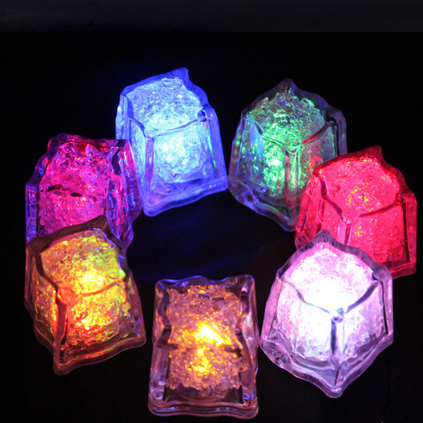 Led party lights Lite cubes Multicolor Light up LED Blinking Ice Cubes Liquid active sensor Night Lights for Party Xmas wedding decor