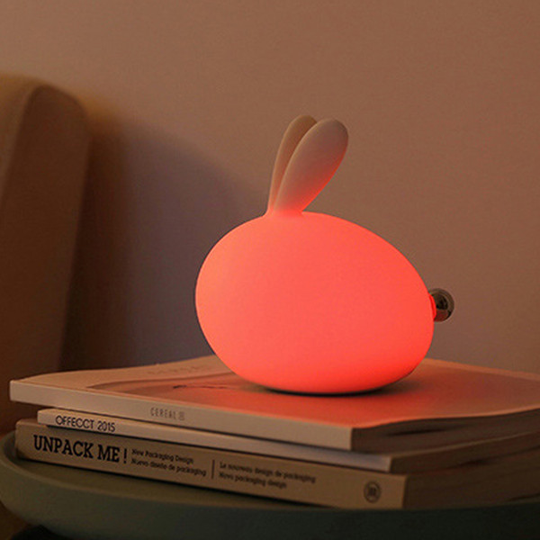 Children Night Light Lamp Silicone Touch Sensor Rabbit LED Lamps Color Changing Breathing Light,Baby Nursery Bedrooms Best Christmas Gifts B