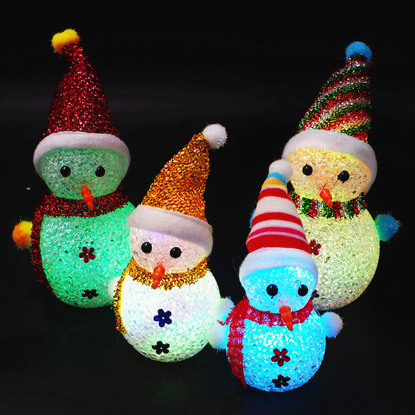 Color Changing LED Festival Snowman Night Light Home Decor Christmas Ornaments Night Lights EVA lamps