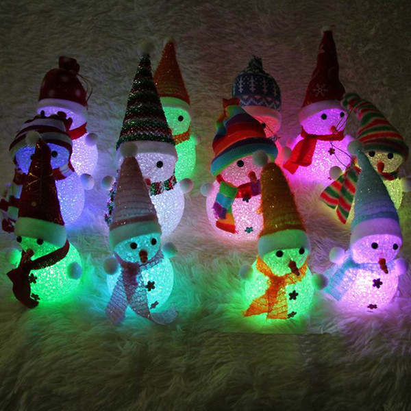 EVA crystall LED 7 Color Changing LED Festival Snowman Night Light Home Decor Christmas Ornaments Night Lights EVA lamps