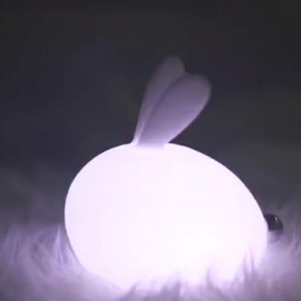 Children Night Light Lamp Silicone Touch Sensor Rabbit LED Lamps Color Changing Breathing Light,Baby Nursery Bedrooms Best Christmas Gifts B