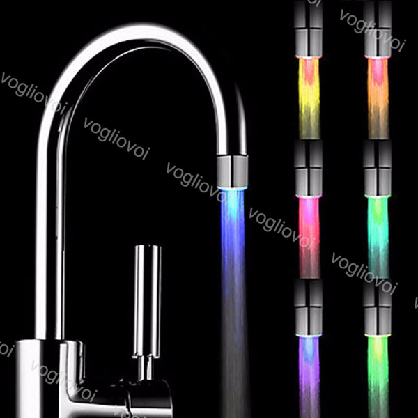 LED Water Faucet Stream Light 7 Colors Changing Glow Water Led Light Shower Change Color Light for Kitchen Bathroom