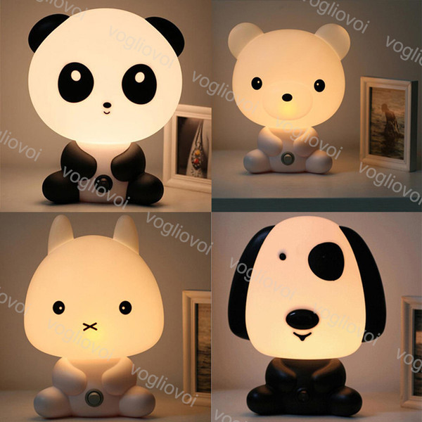 Night Light Bedroom Lamps Cartoon 15W Pets Bea Dog Rabbit Panda PVC Plastic Sleep Led Kid Lamp Bulb Nightlight for Children DHL