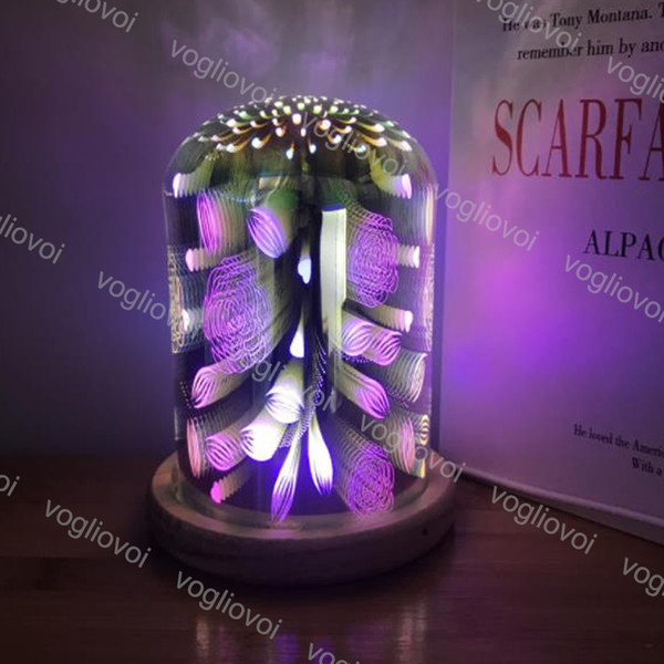 Decorative Lamp 3D Starburst Night Light Fireworks Star Heart LED Table Lamp Color Changing Decorative Gift Lamp For Home Bedroom DHL