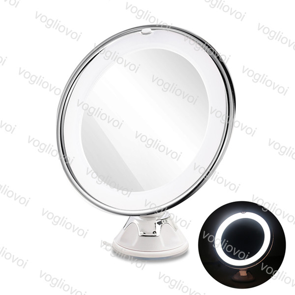 Make Up Mirror light 7X Magnifying Round LED Tap Light Bathroom Vanity 360 Degree Rotating Cosmetic Makeup Compact Mirror AAA457