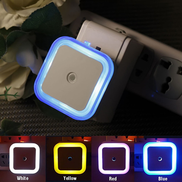 Light Sensor Control Night Light Mini EU US Plug Novelty Square Bedroom lamp For Baby Gift Romantic Colorful Lights