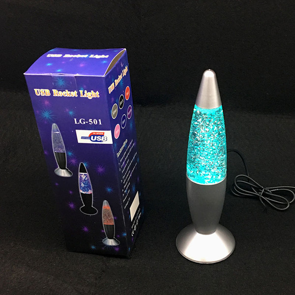 3D Rocket Night Multi Color Changing Lava Lamp RGB LED Glitter Party Mood Night Light Christmas Gift Bedside Night lamp christmas lights