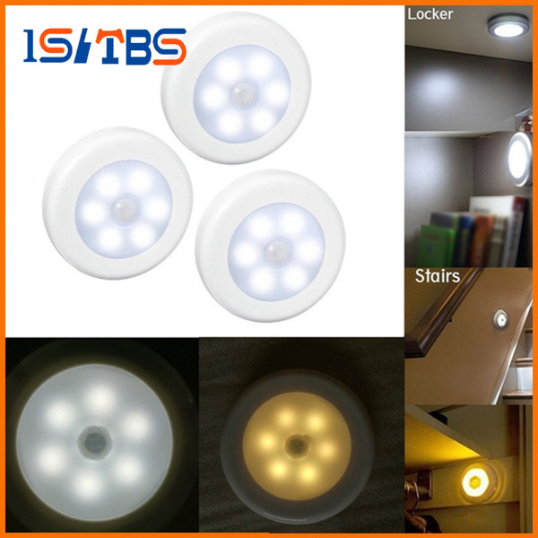 Wholesale 6 LED Infrared IR Bright Motion Sensor Activated LED Wall Lights Night Light Auto On/Off Battery Operated for Hallway