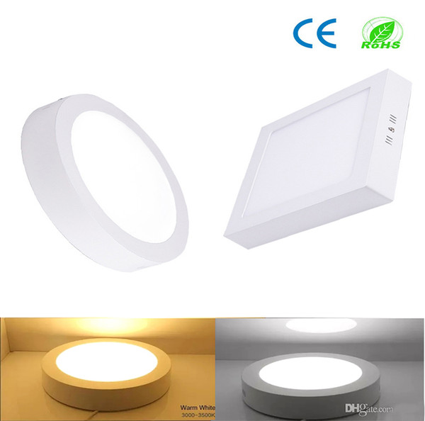 CE Dimmable Led Panel Light 9W 15W 21W Round / Square Surface Mounted Led Downlight lighting Led ceiling lights spotlight 110-240V + Drivers