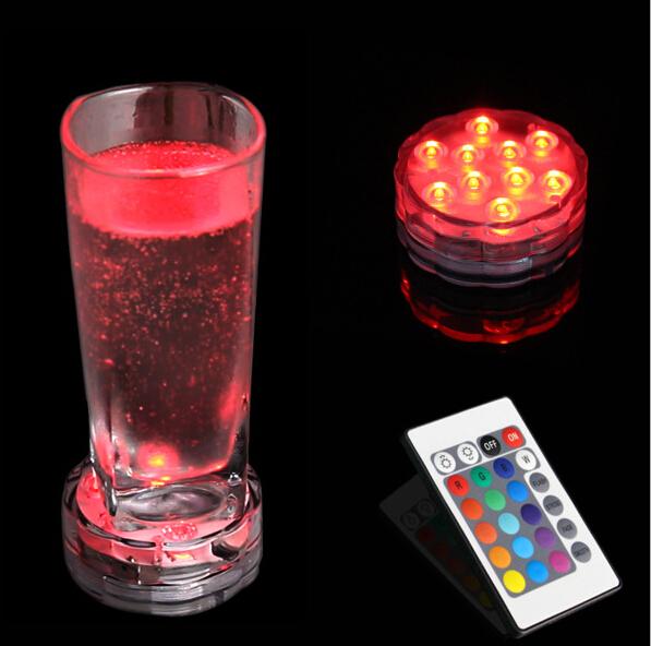 LED Remote Control Diving Light Aquarium Diving Lights 7 colour Submersible Lights LED Vases Base Light Wedding Christmas Lights 2015 NEW