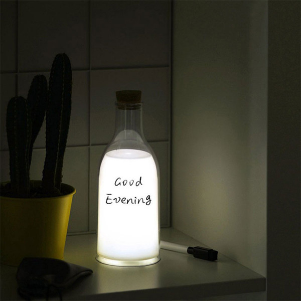 BRELONG milk bottle night light rechargeable LED bedside lamp child girl bedroom living room wedding decoration (warm white)