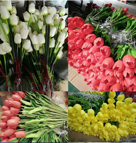 Wholesale LED Fake Flower Lamps Tulip Shape For Outdoor Yard Lawns Balcony Path Party Decoration One Headed