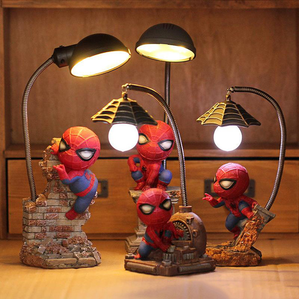 wholesale newest cool spider night light Bedroom decoration lamp Home Furnishing learning spider man lamp creative Marvel heroes Nightlight