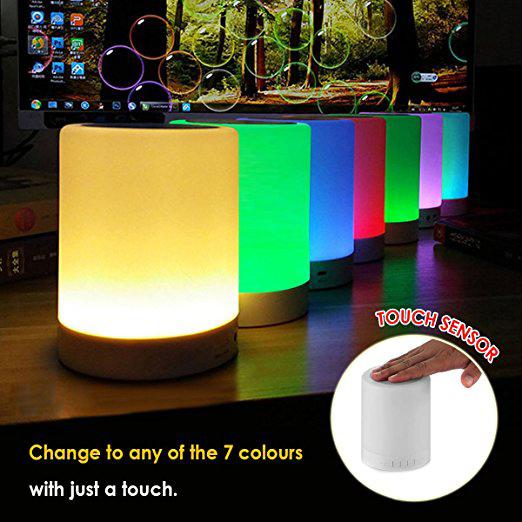 Night Light Bluetooth Speaker, Portable Wireless Bluetooth Speakers Touch Control Color LED Speaker, Speakerphone/ TF Card/ AUX-IN Supported