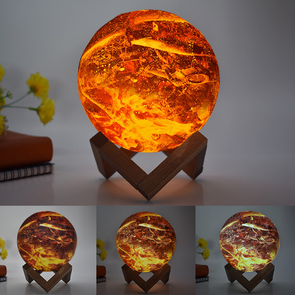 Moon Lamp Children Gift Originality Desk Lamp Coloured Drawing Or Pattern LED Flame 3d Small Night-light