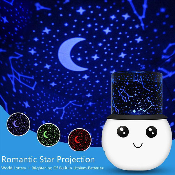 New Peculiar Romantic Starry Sky Lamp Colorful Projection Lamp LED Cartoon Snowman Small Night-light Lover table lamp