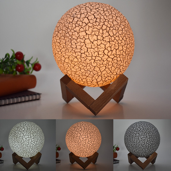 3D Moon Lamp Children Gift Originality Desk Lamp Coloured Drawing Or Pattern LED Crackle 3d Small Night-light