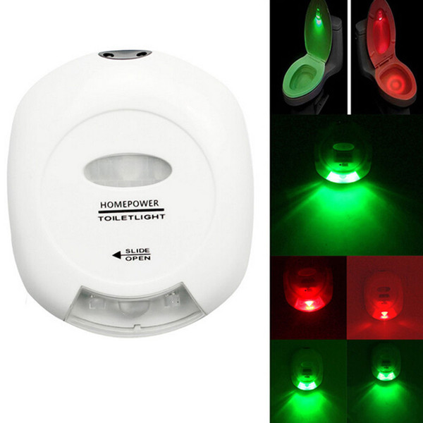 LED Sensor Motion Sensor Automatic LED Night Light Toilet Bowl Bathroom Lamp with Red and Green Light Showing Toilet Seat Up or Down