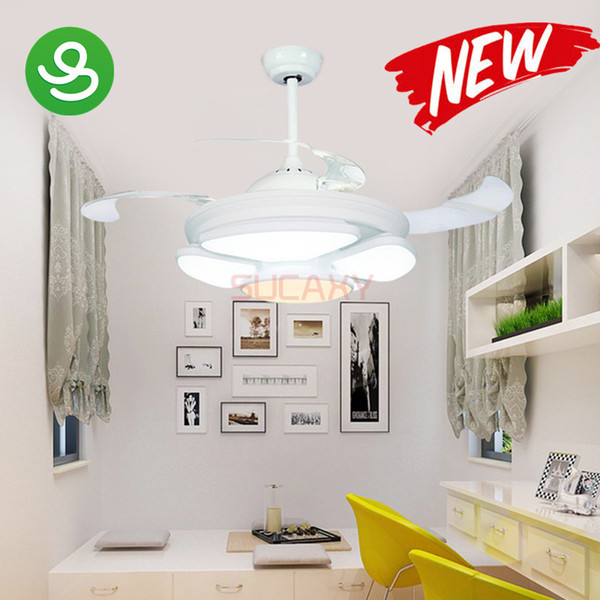 Modern Led Ceiling Fans Light Invisible Blades Ceiling Fans Living Room Bedroom dining-room Chandeliers Ceiling Light Pendant Fan Lamp