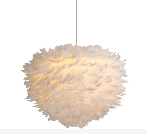 Bedroom chandelier warm romantic creative living room lamp ins girls bedroom children room personality feather Chandelier