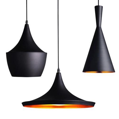 New Arrival Indoor Light Tom Dixon Copper Design Shade Pendant Lamp E27 Bulbs Beat Light Ceiling Lamp Black/White Home Decoration 3pcs/Set