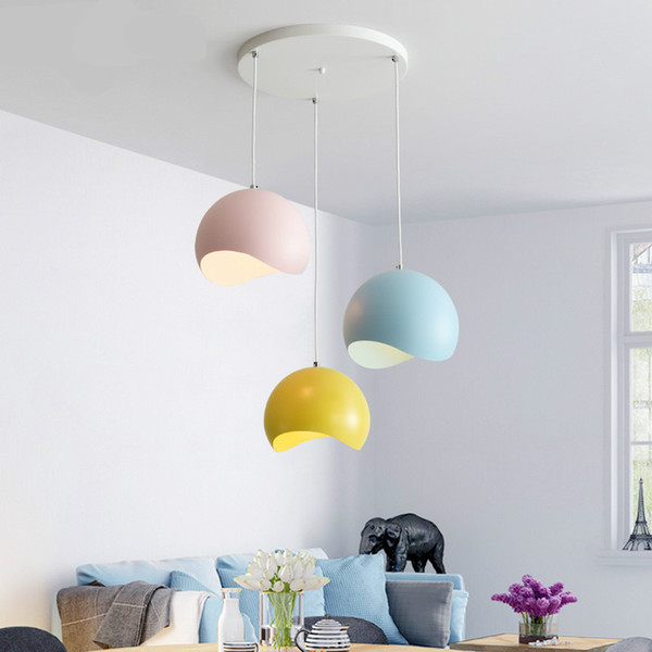 Mido Nordic Colour Macaron Three-Head Combination Restaurant Chandelier Modern Simple Single-Head Restaurant Bar Lantern