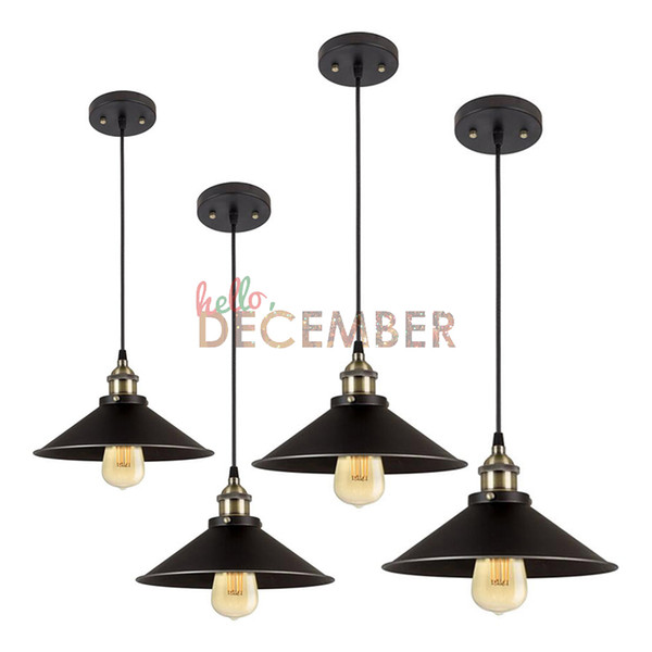 Vintage LED Pendant Lights 22CM 26CM 30CM 36CM Metal Ceiling Lamps Adjustable Industrial Chandelier Pendant Light AC 100-240V