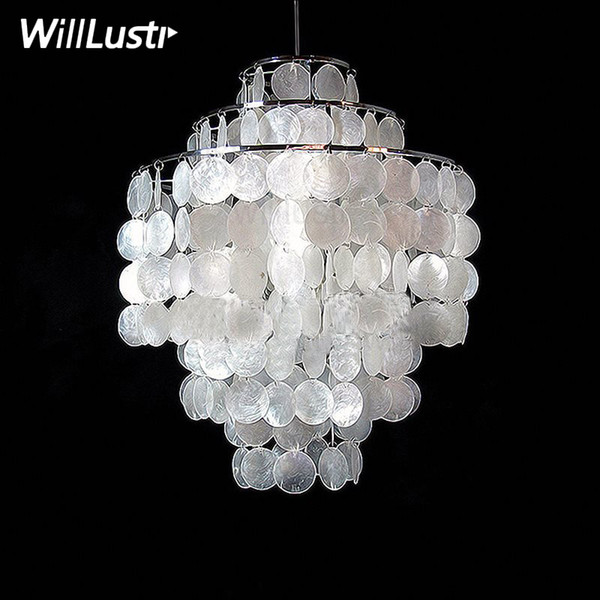 DIY Shell Pendant Light Diameter 26cm 38cm Shell lamps Fun 3 Circles natural seashell chandelier lights FUN pendant modern chandeliers