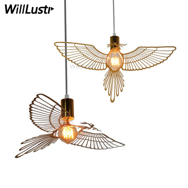 Modern Nordic Design Bird Pendant Light Engraved Sculpture Flying Bird Bedroom Dinning Room Bar Restaurant Hotel Suspension Lamp