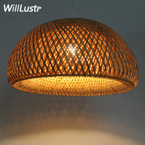 handmade bamboo pendant lamp hand knitted suspension light natural bamboo material lighting home dinning room restaurant hotel