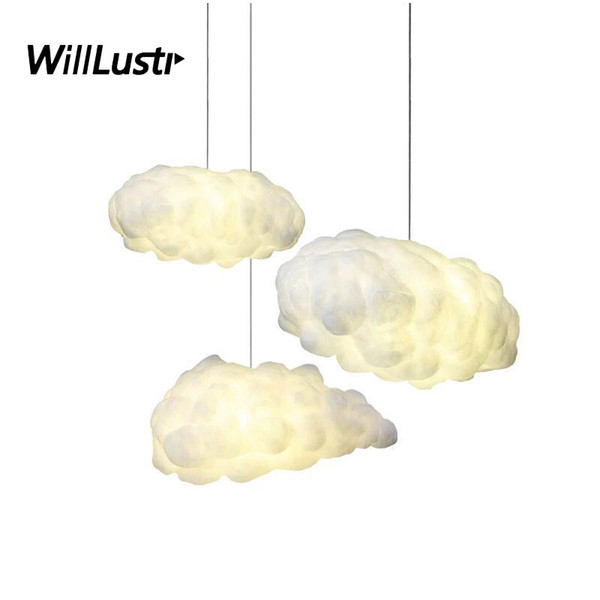 Creative Cloud Pendant Lamp PVC Cotton Suspension Light Hotel Living Room Dining Table Kid Room Kindergarten Store Mall Lighting